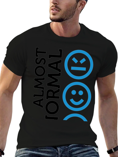 Camiseta Negra Almost Formal con Diseño de Emociones