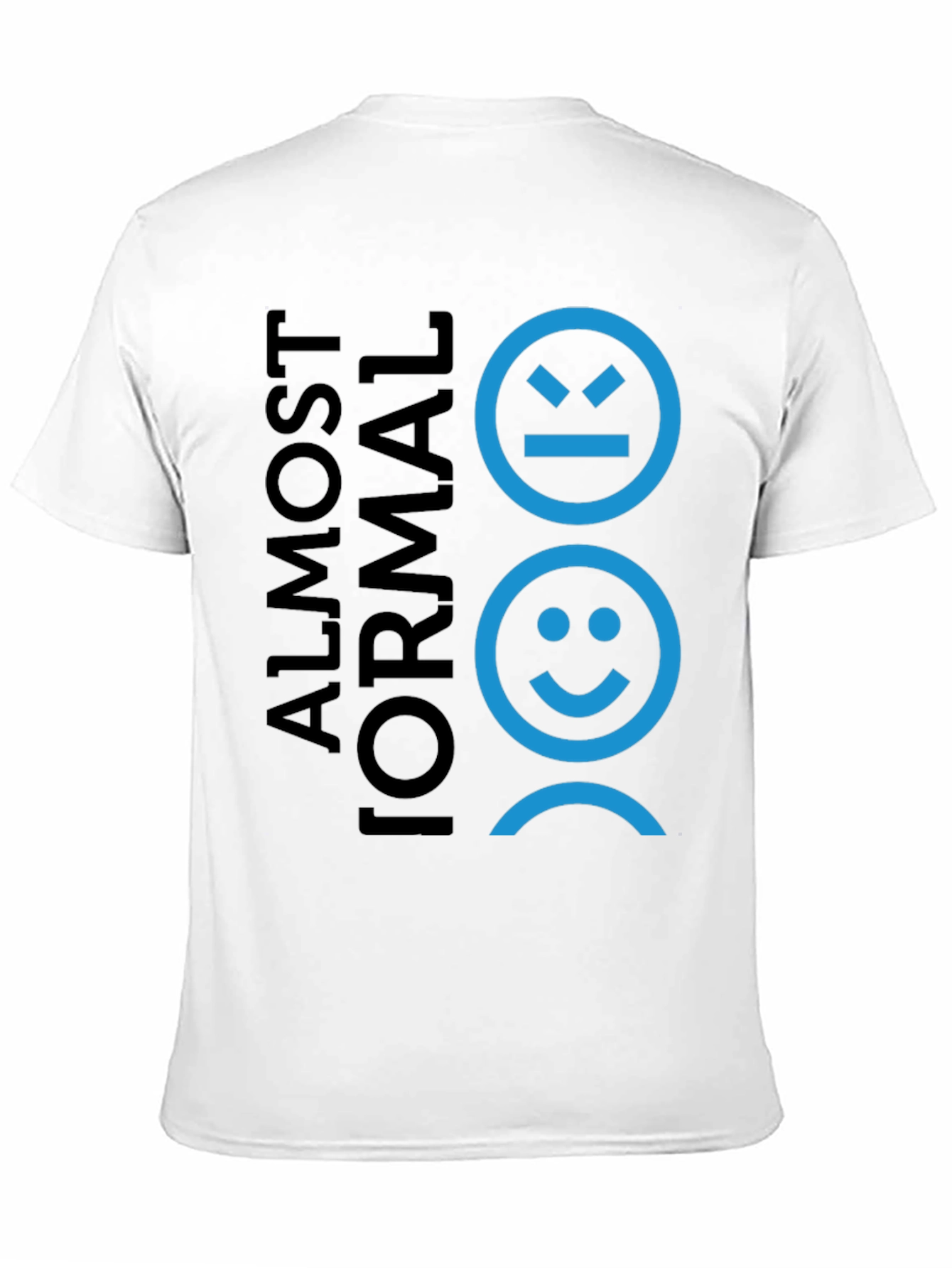 Camiseta Negra Almost Formal con Diseño de Emociones