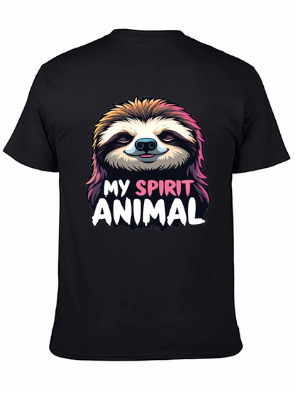 Camiseta Negra con Diseño de Perezoso My Spirit Animal