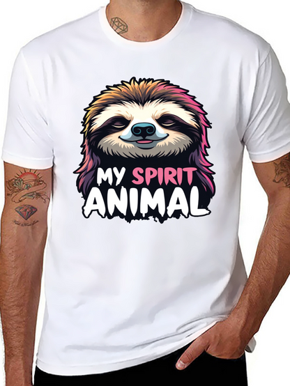Camiseta Negra con Diseño de Perezoso My Spirit Animal