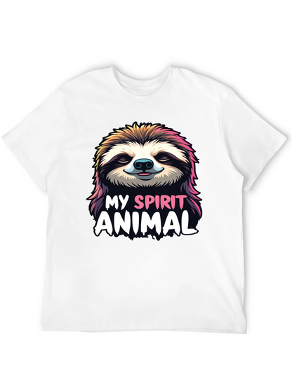Camiseta Negra con Diseño de Perezoso My Spirit Animal
