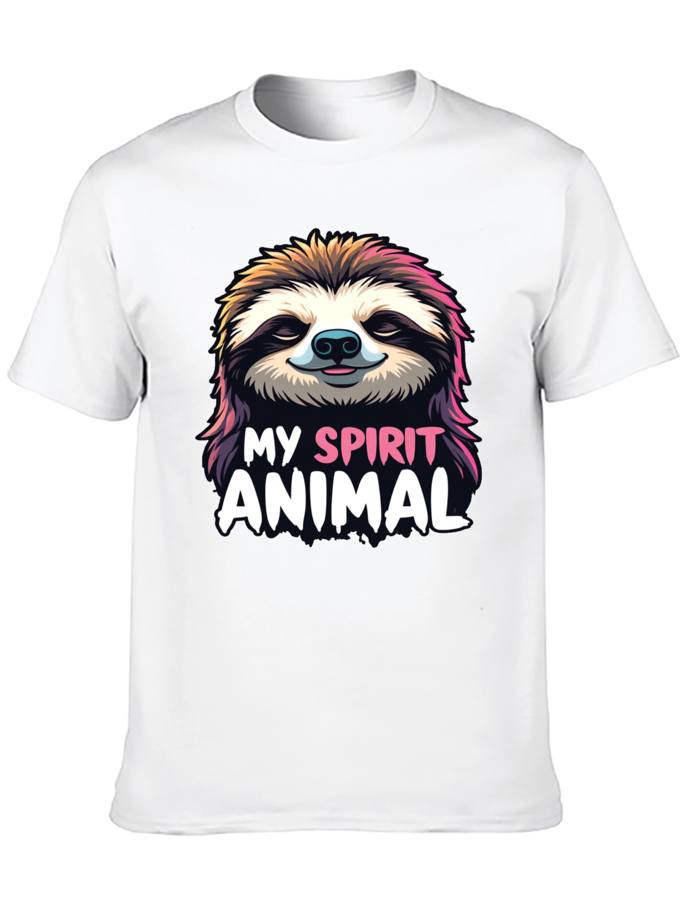 Camiseta Negra con Diseño de Perezoso My Spirit Animal