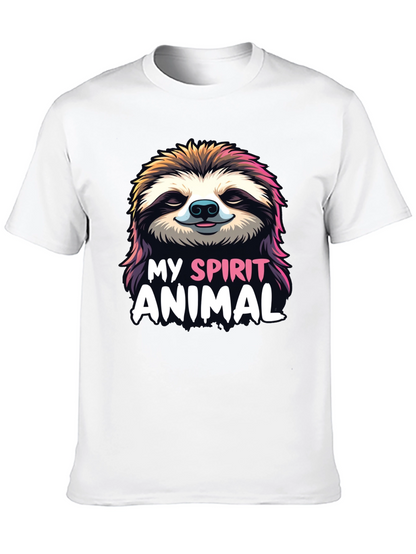 Camiseta Negra con Diseño de Perezoso My Spirit Animal