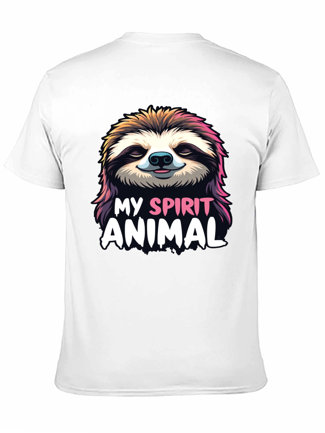 Camiseta Negra con Diseño de Perezoso My Spirit Animal