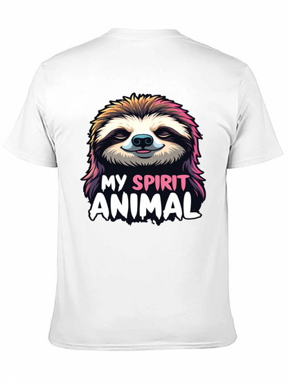 Camiseta Negra con Diseño de Perezoso My Spirit Animal