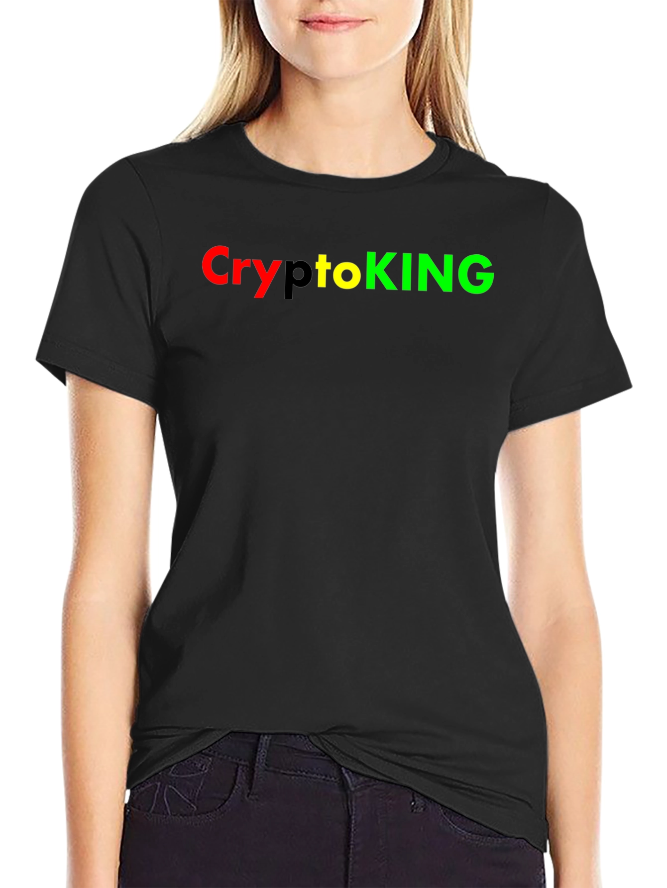 Camiseta Negra CryptoKING - Diseño Moderno
