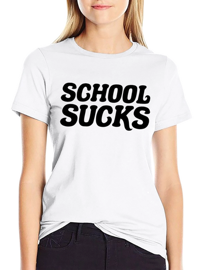 Camiseta Negra School Sucks - Estilo Casual y Divertido