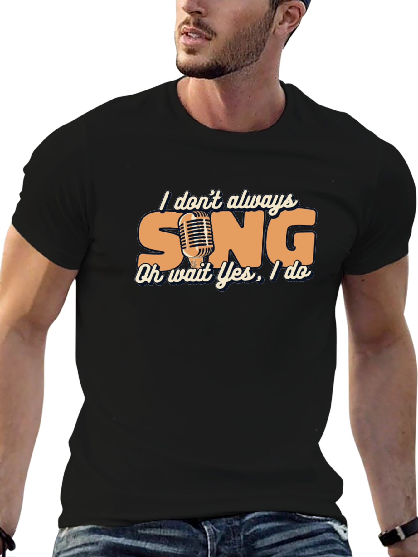 Camiseta Negra Humorística para Amantes de la Música