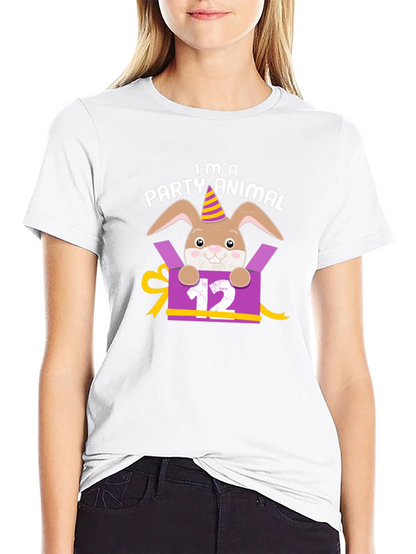 Camiseta Animal de Fiesta Conejo Cumpleaños