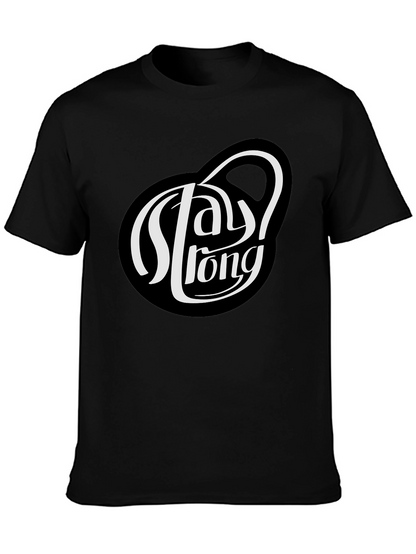 Camiseta Negra Stay Strong para Hombre