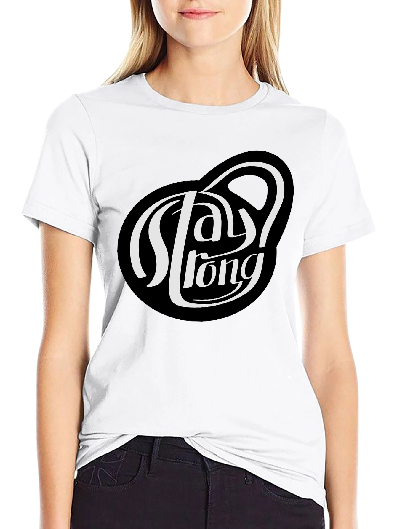 Camiseta Negra Stay Strong para Hombre