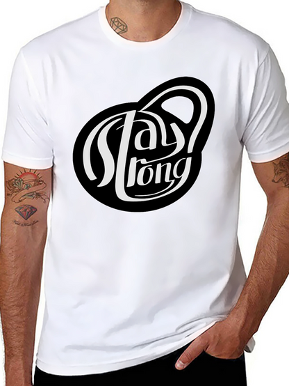Camiseta Negra Stay Strong para Hombre