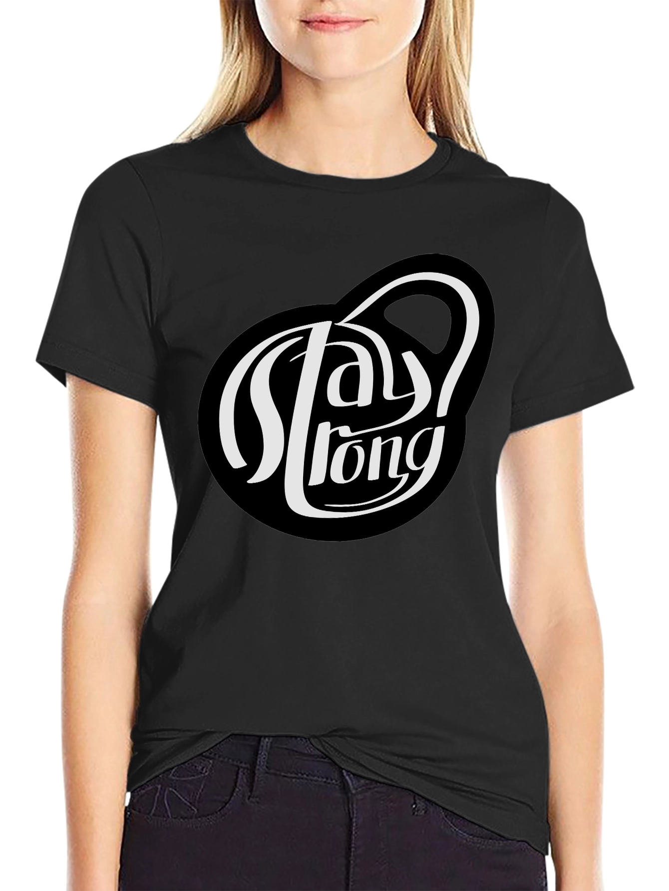 Camiseta Negra Stay Strong para Hombre
