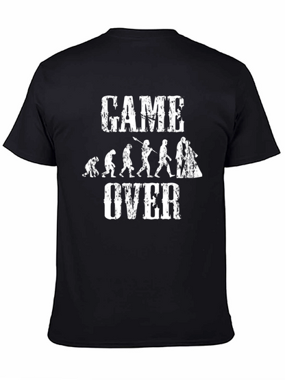 Camiseta Hombre Negra Game Over Evolución Novios