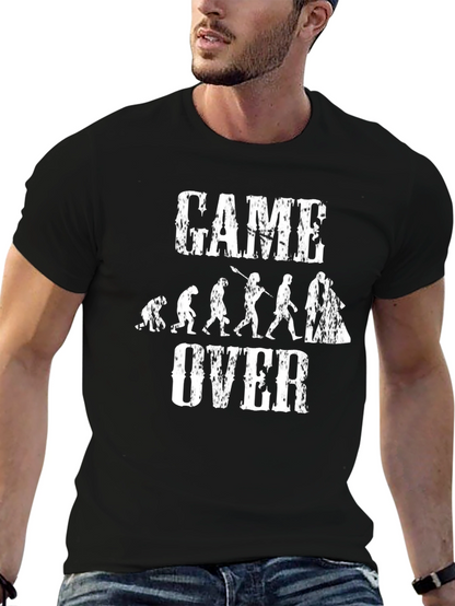 Camiseta Hombre Negra Game Over Evolución Novios