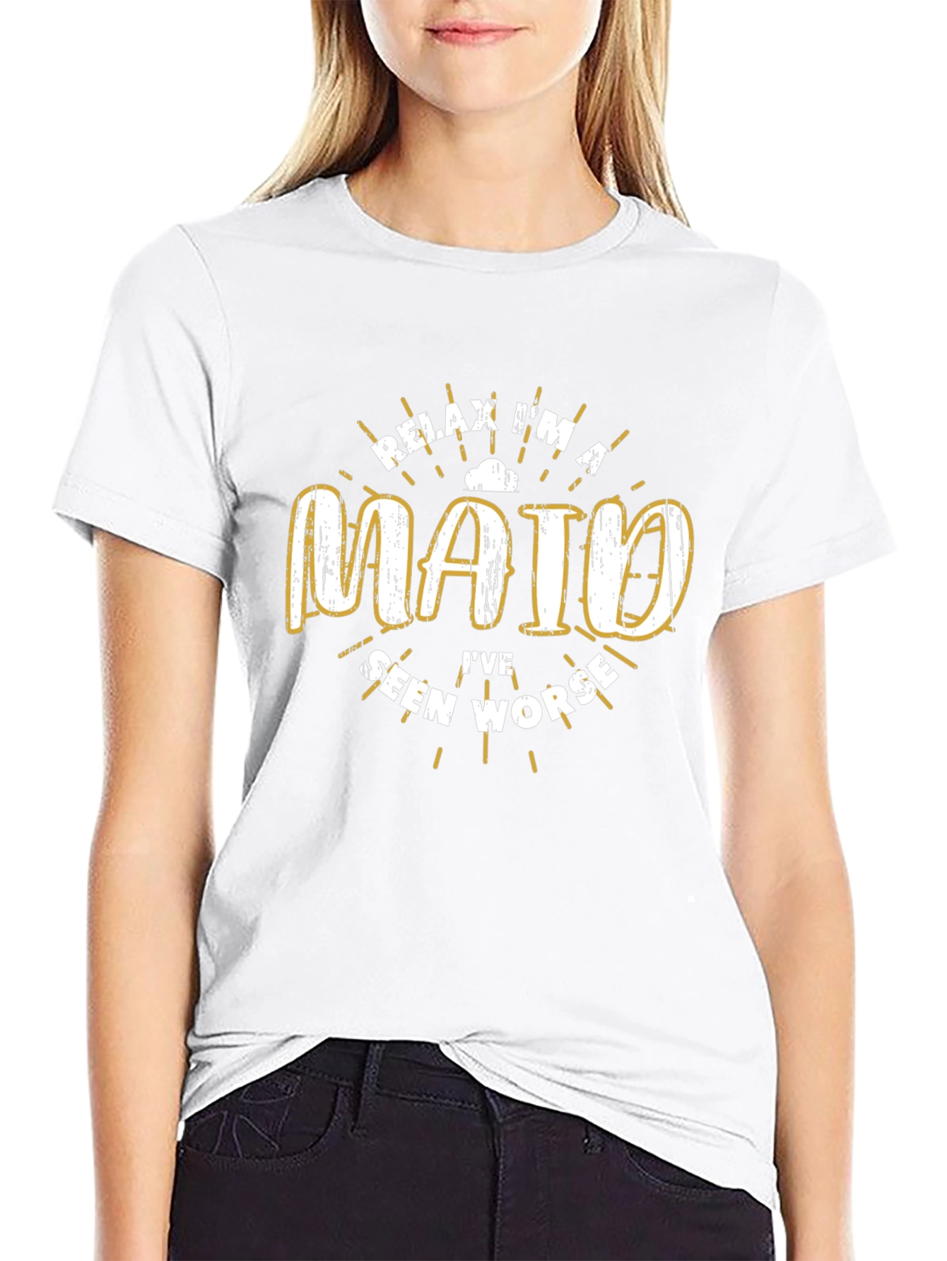 Camiseta Negra con Diseño Relax Im a Maid