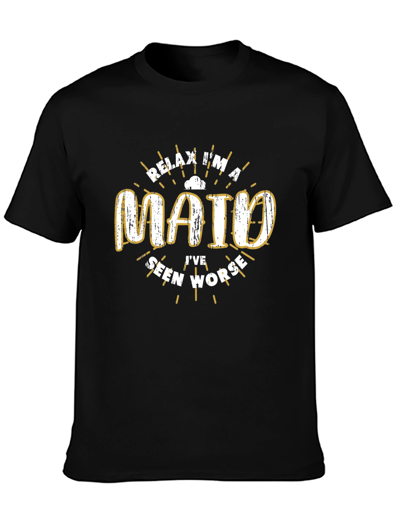 Camiseta Negra con Diseño Relax Im a Maid