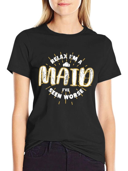Camiseta Negra con Diseño Relax Im a Maid