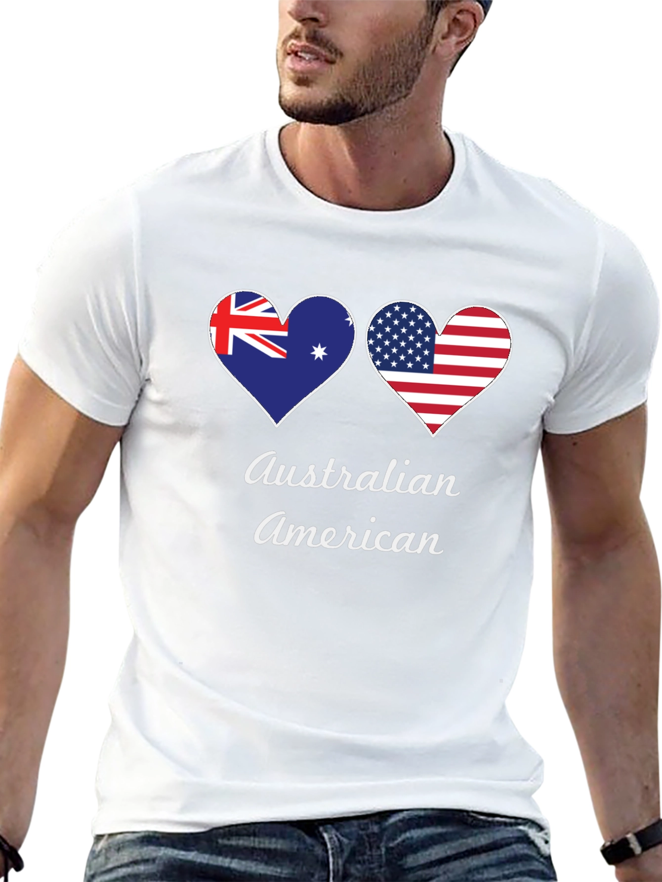 Camiseta Negra Corazón Australia-EEUU