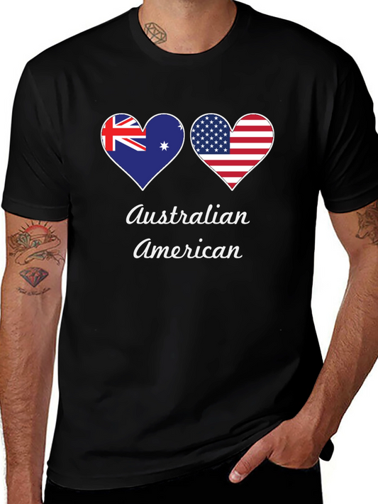 Camiseta Negra Corazón Australia-EEUU