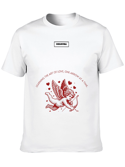 Camiseta Negra Cupido San Valentín