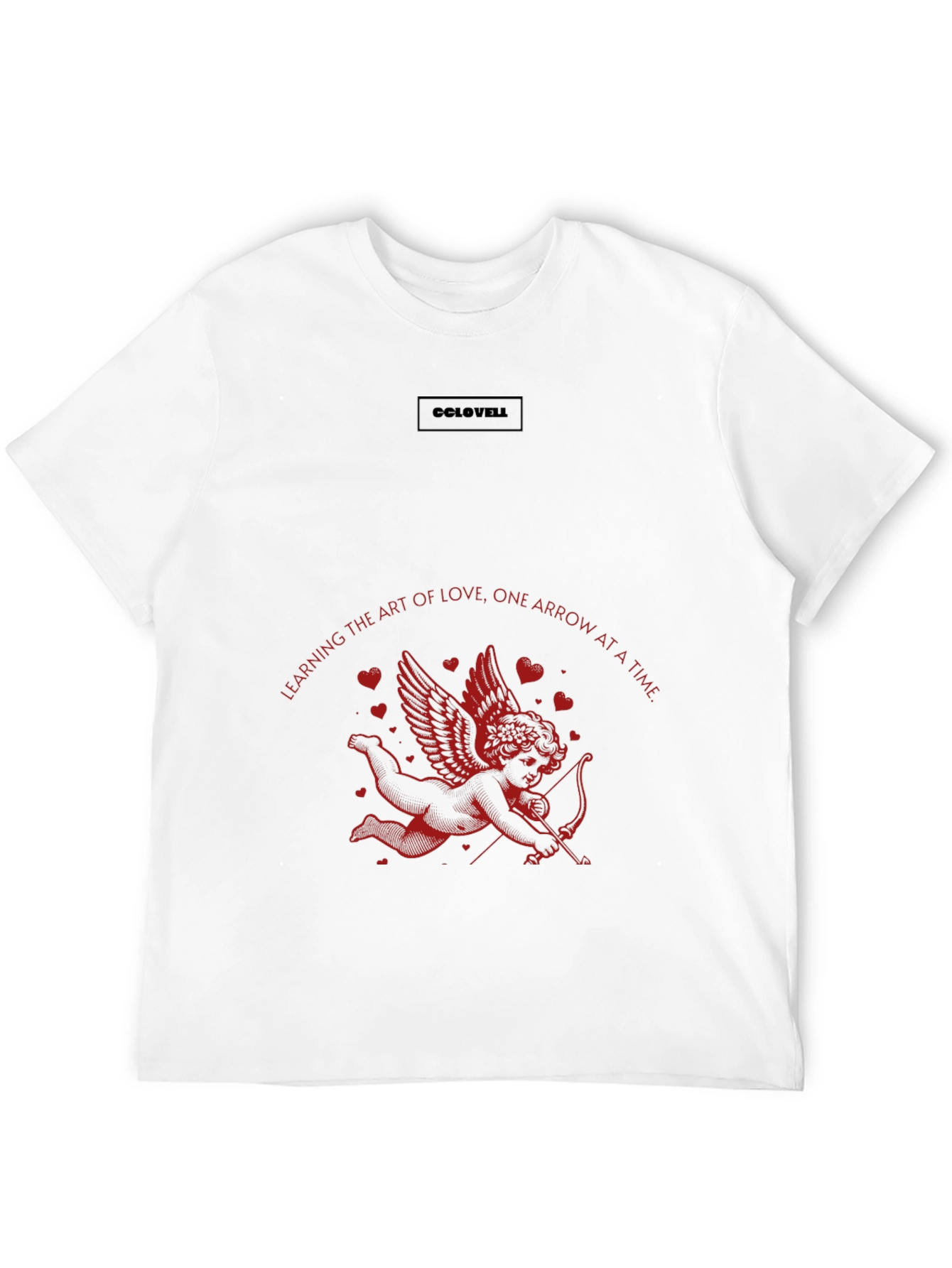 Camiseta Negra Cupido San Valentín