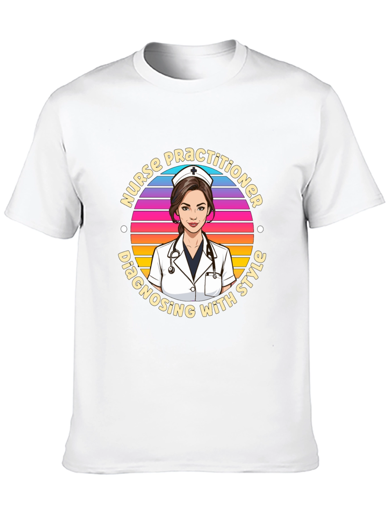 Camiseta Negra Diseño Enfermera Profesional