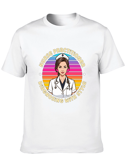 Camiseta Negra Diseño Enfermera Profesional