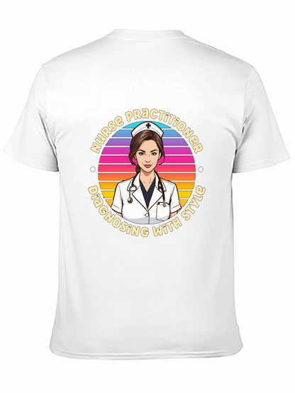 Camiseta Negra Diseño Enfermera Profesional