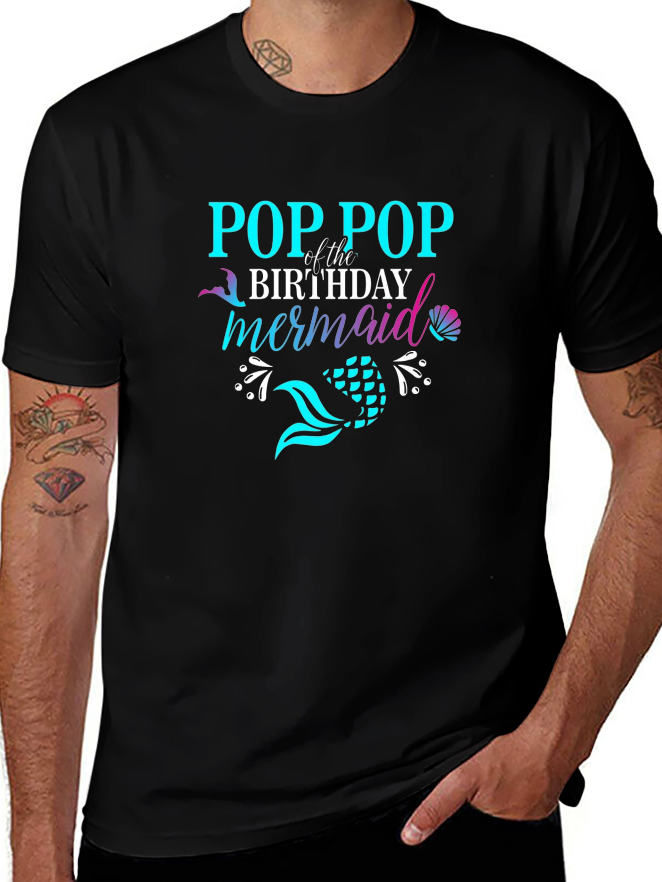 Camiseta Negra Pop Pop Mermaid