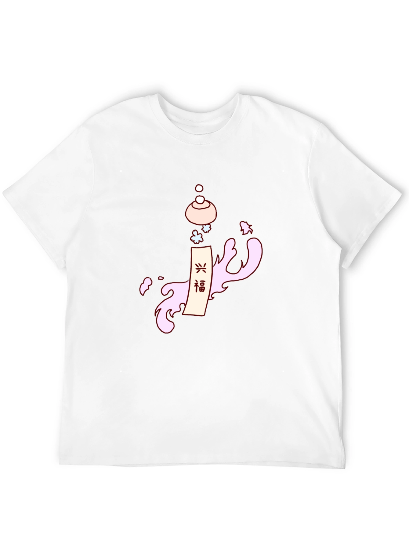 Camiseta Negra Estampado Oriental