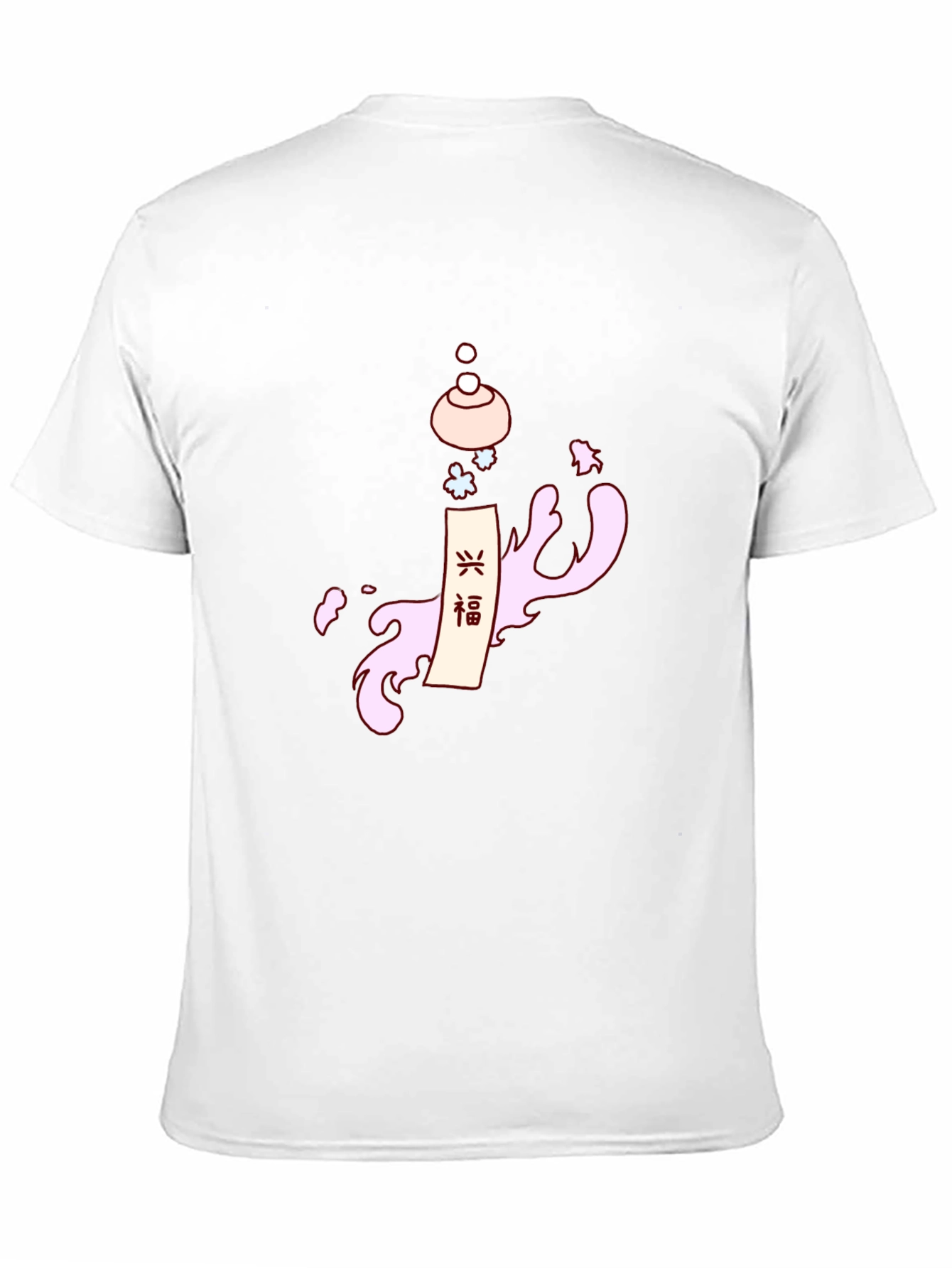 Camiseta Negra Estampado Oriental