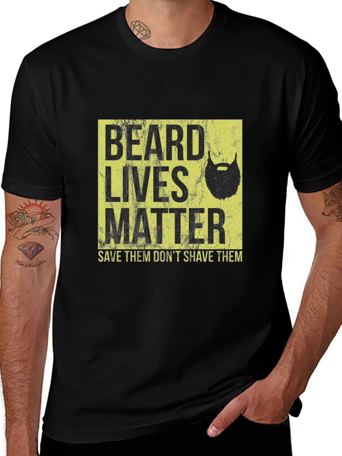 Camiseta Negra Beard Lives Matter - Salva Barbas