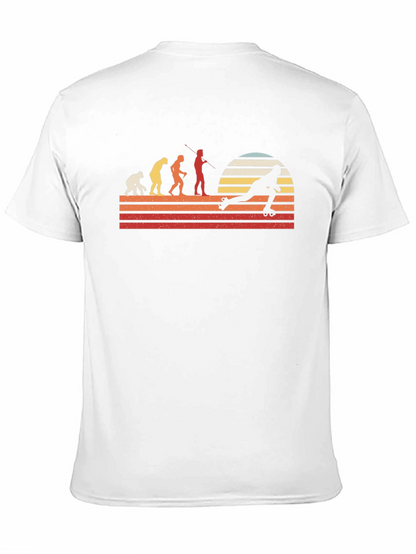 Camiseta Hombre Evolución Patinaje Retro