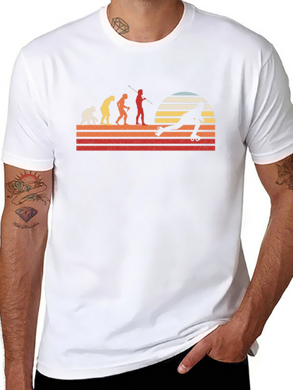 Camiseta Hombre Evolución Patinaje Retro