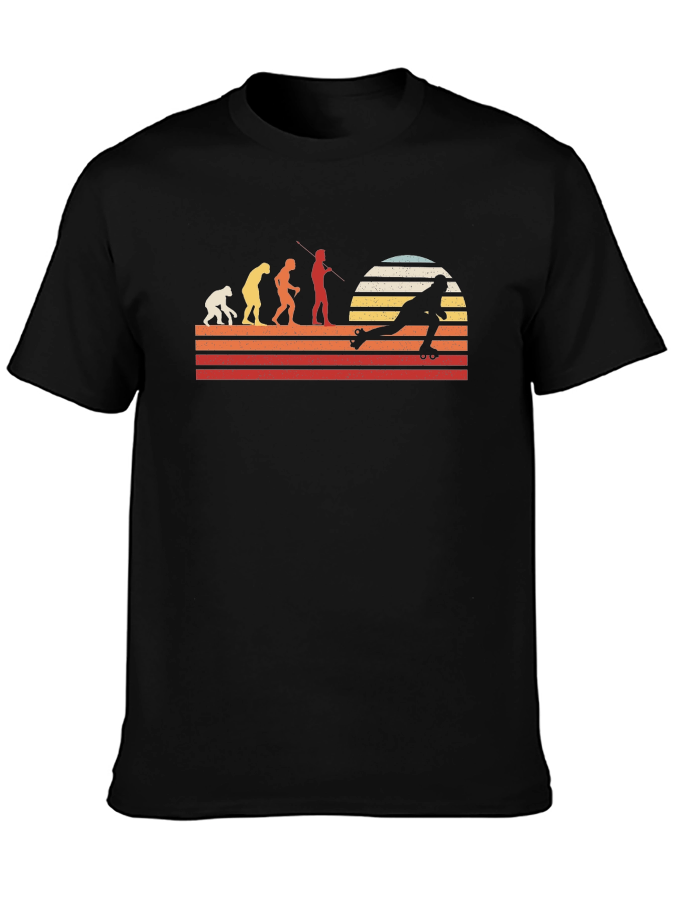 Camiseta Hombre Evolución Patinaje Retro