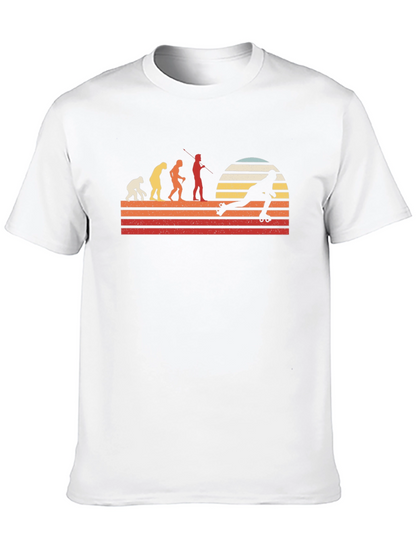 Camiseta Hombre Evolución Patinaje Retro