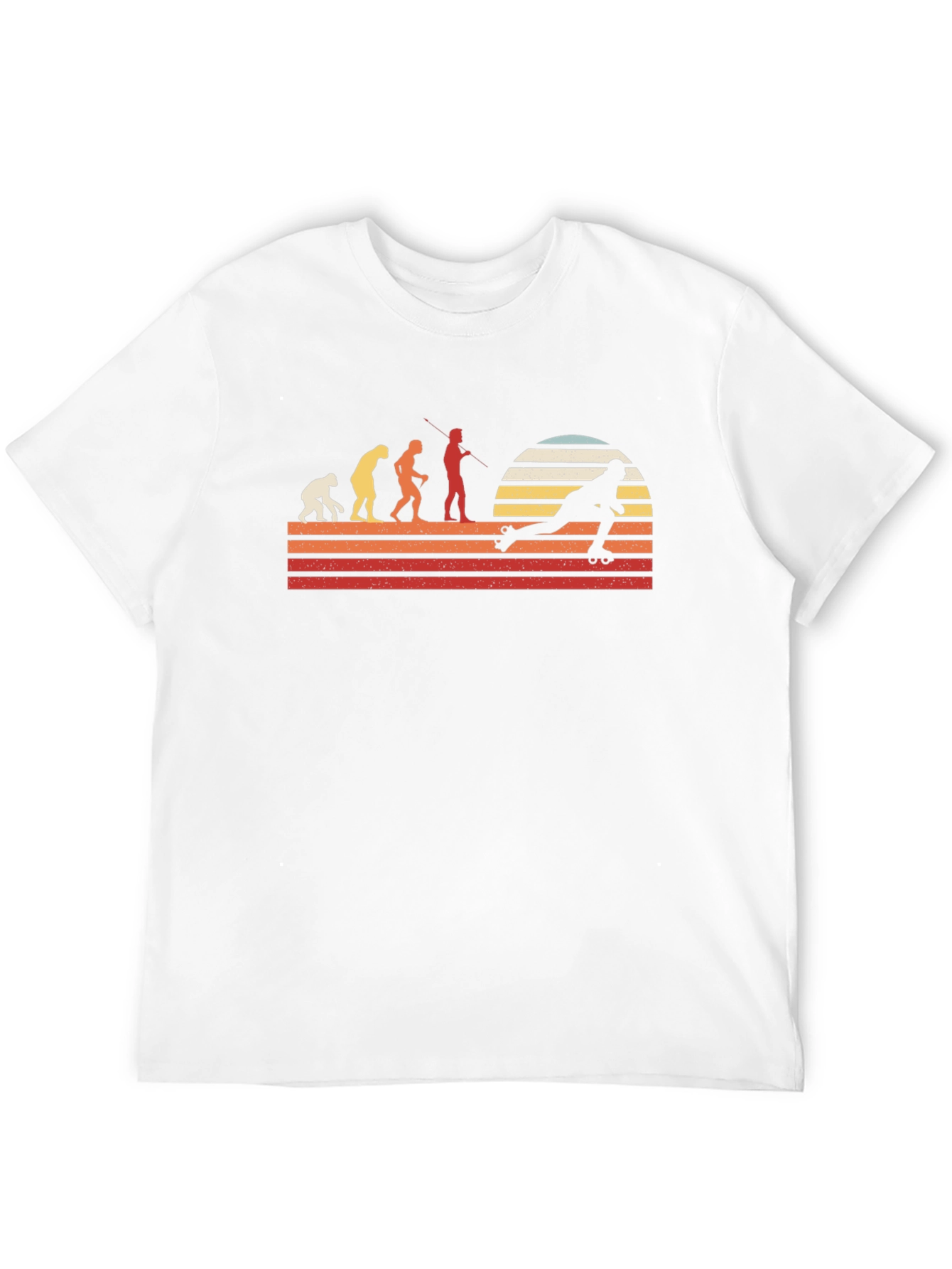Camiseta Hombre Evolución Patinaje Retro