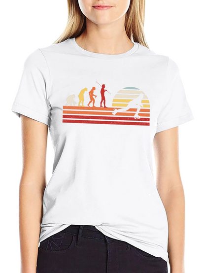 Camiseta Hombre Evolución Patinaje Retro