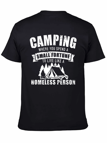 Camiseta Negra Estampada Camping