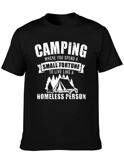 Camiseta Negra Estampada Camping