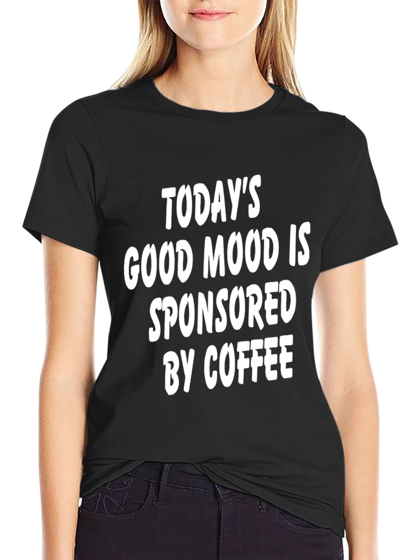 Camiseta Negra Buen Humor Patrocinado por Café
