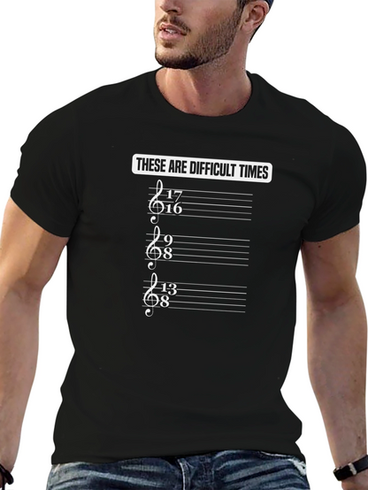 Camiseta Negra Tiempos Difíciles Humor Música