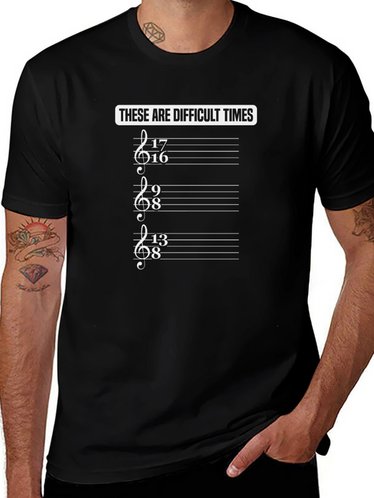 Camiseta Negra Tiempos Difíciles Humor Música