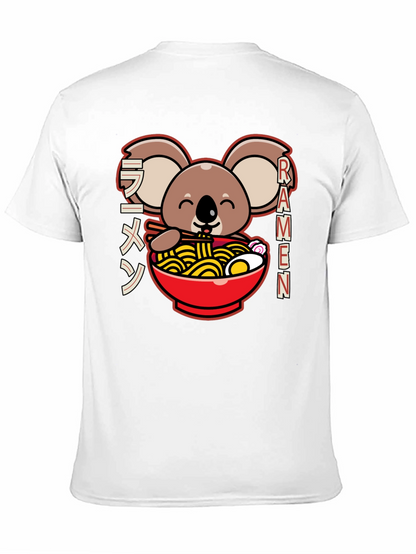 Camiseta Negra Koala Ramen - Estilo Japonés Kawaii