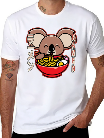 Camiseta Negra Koala Ramen - Estilo Japonés Kawaii