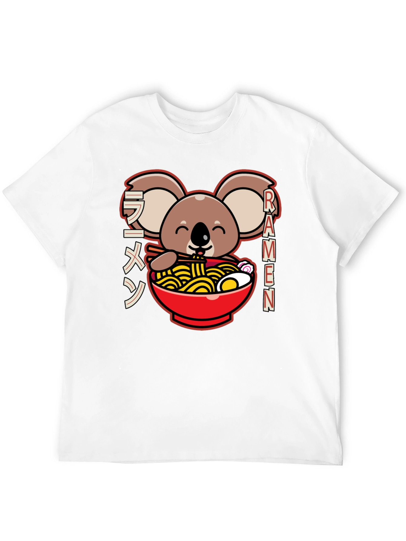 Camiseta Negra Koala Ramen - Estilo Japonés Kawaii