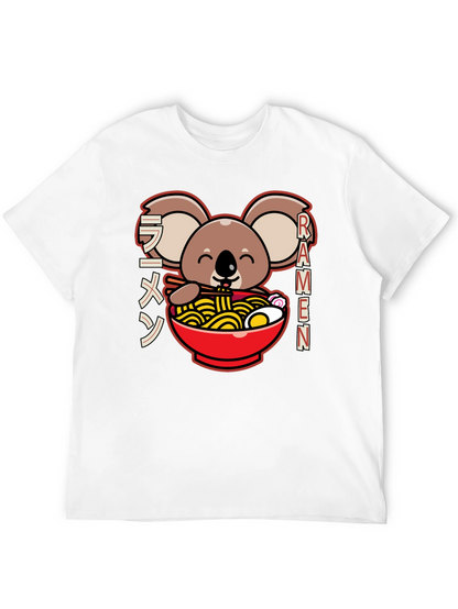 Camiseta Negra Koala Ramen - Estilo Japonés Kawaii