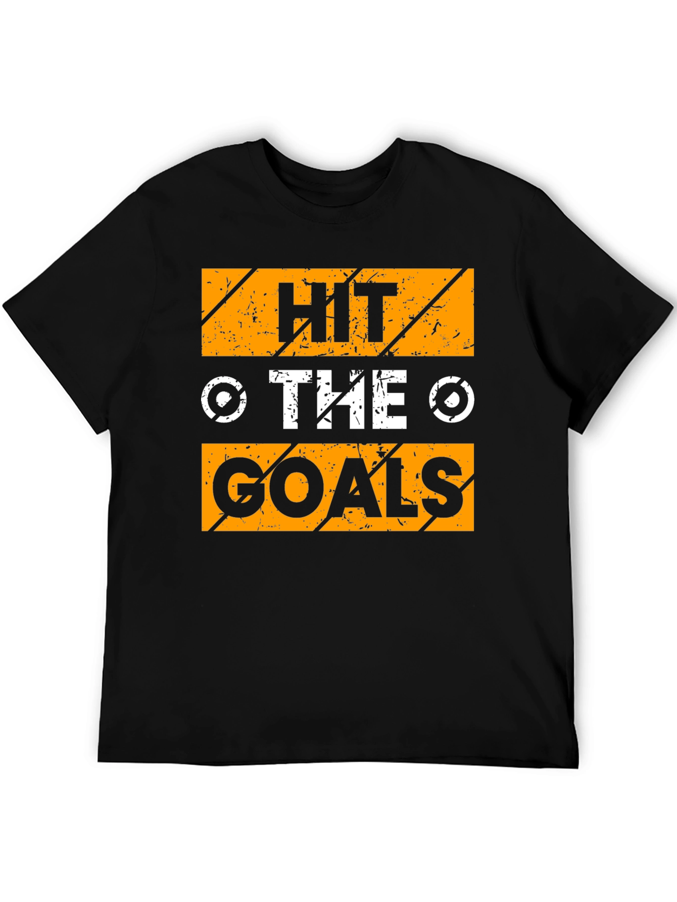 Camiseta Negra con Diseño Motivacional Hit The Goals