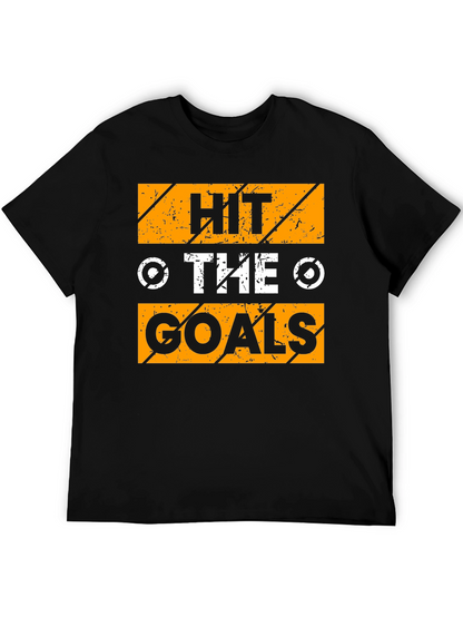 Camiseta Negra con Diseño Motivacional Hit The Goals